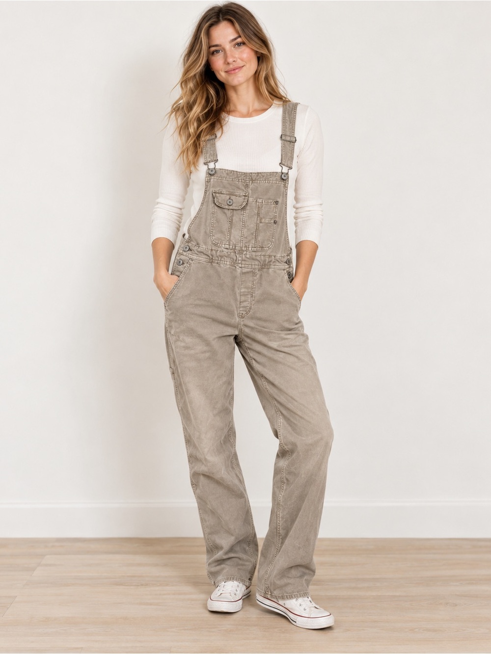 American Eagle Outfitters Taupe Utility Overalls Size XS Cottagecore Neutral